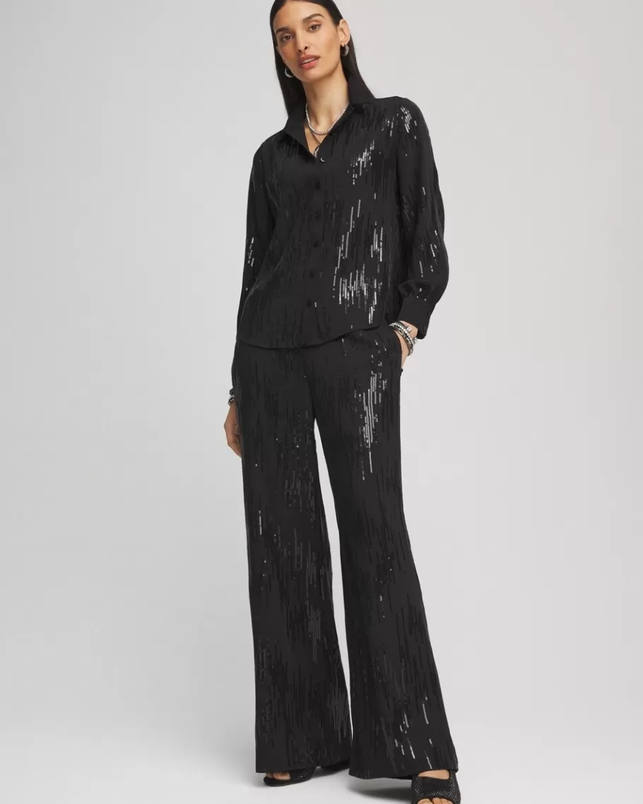 Chico's Sequin Wide Leg Pants