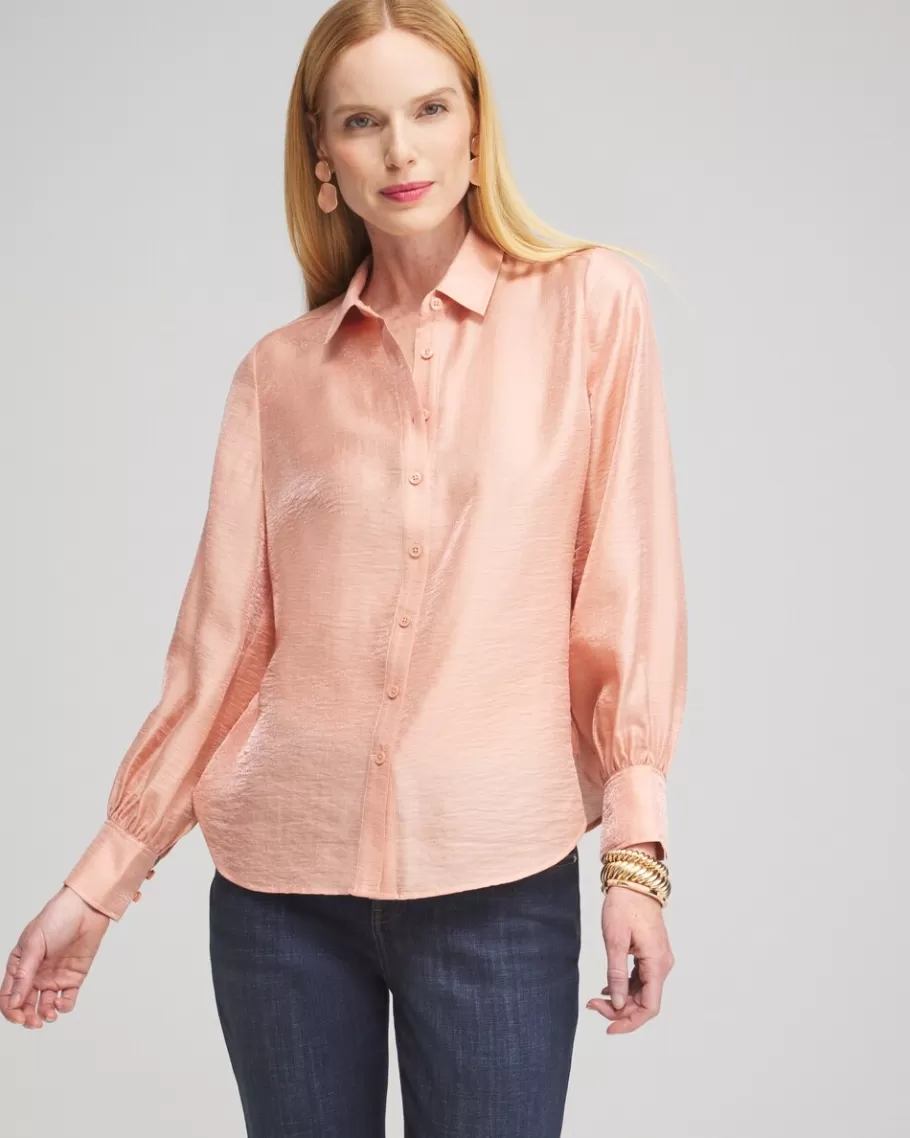 Chico's Shimmery Long Sleeve Shirt