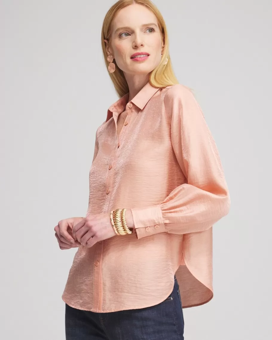 Chico's Shimmery Long Sleeve Shirt