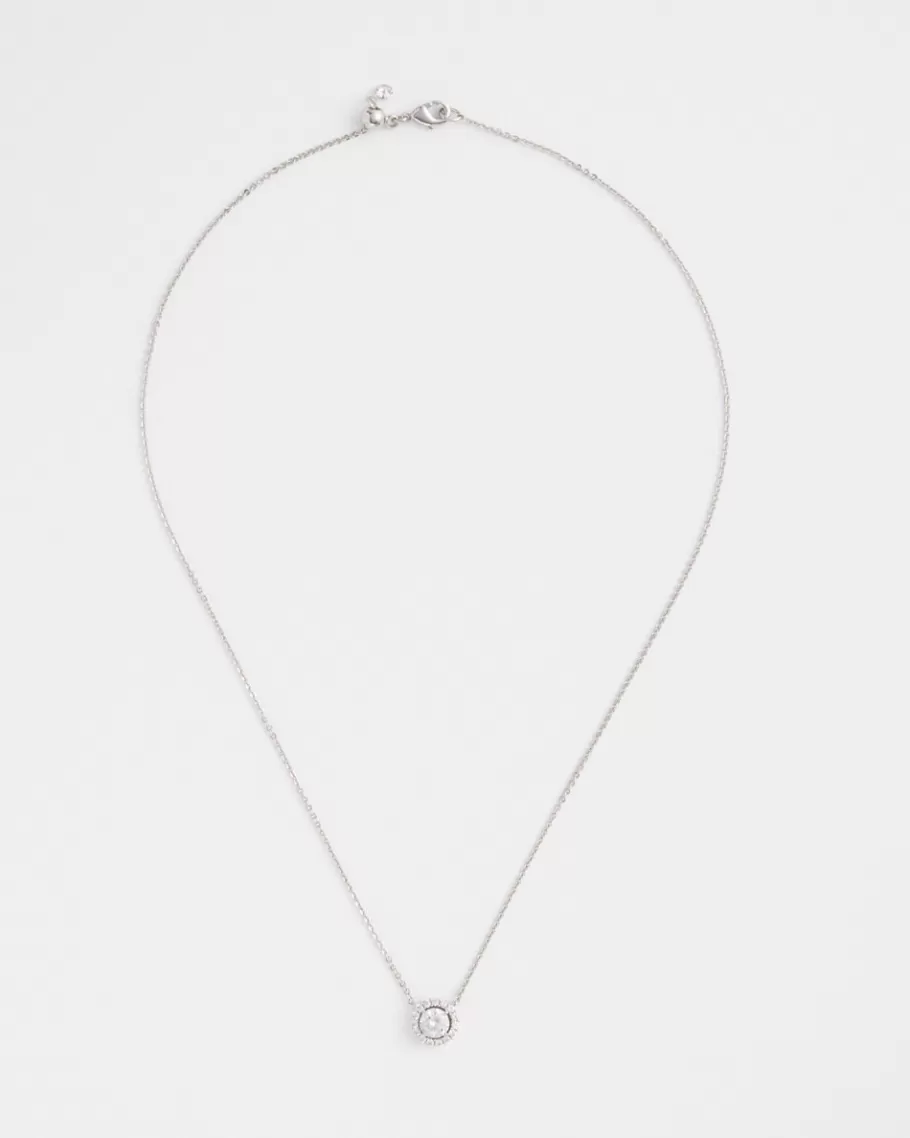 Chico's Tone Drop Stone Necklace