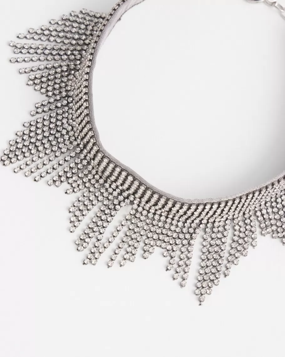 Chico's Tone Fringe Collar Necklace