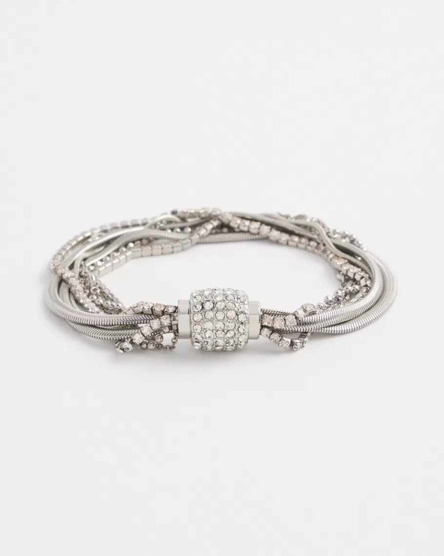 Chico's Tone Multi Strand Pavé Bracelet