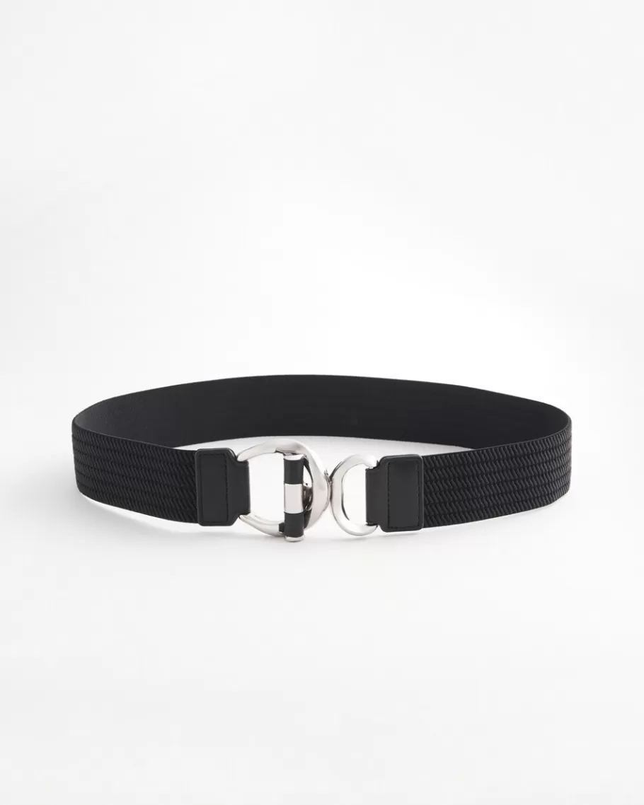 Chico's Silver Tone Toggle Stretch Belt