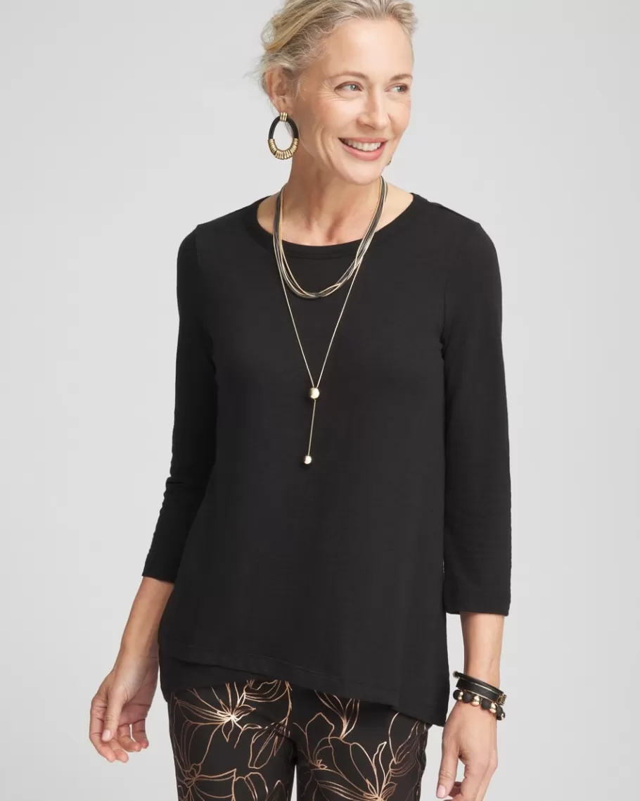 Chico's 3/4 Sleeve Overlap Tunic