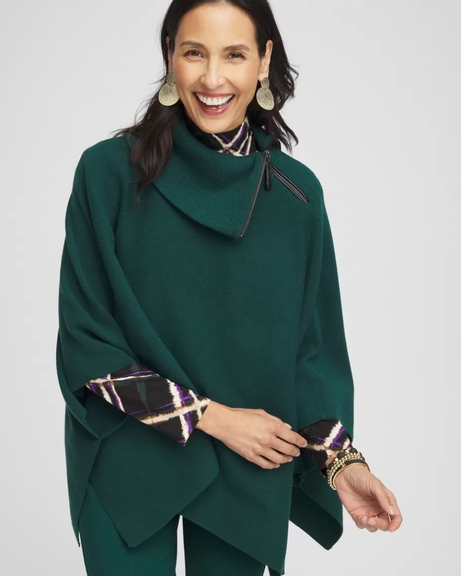 Chico's Split Neck Sweater Poncho