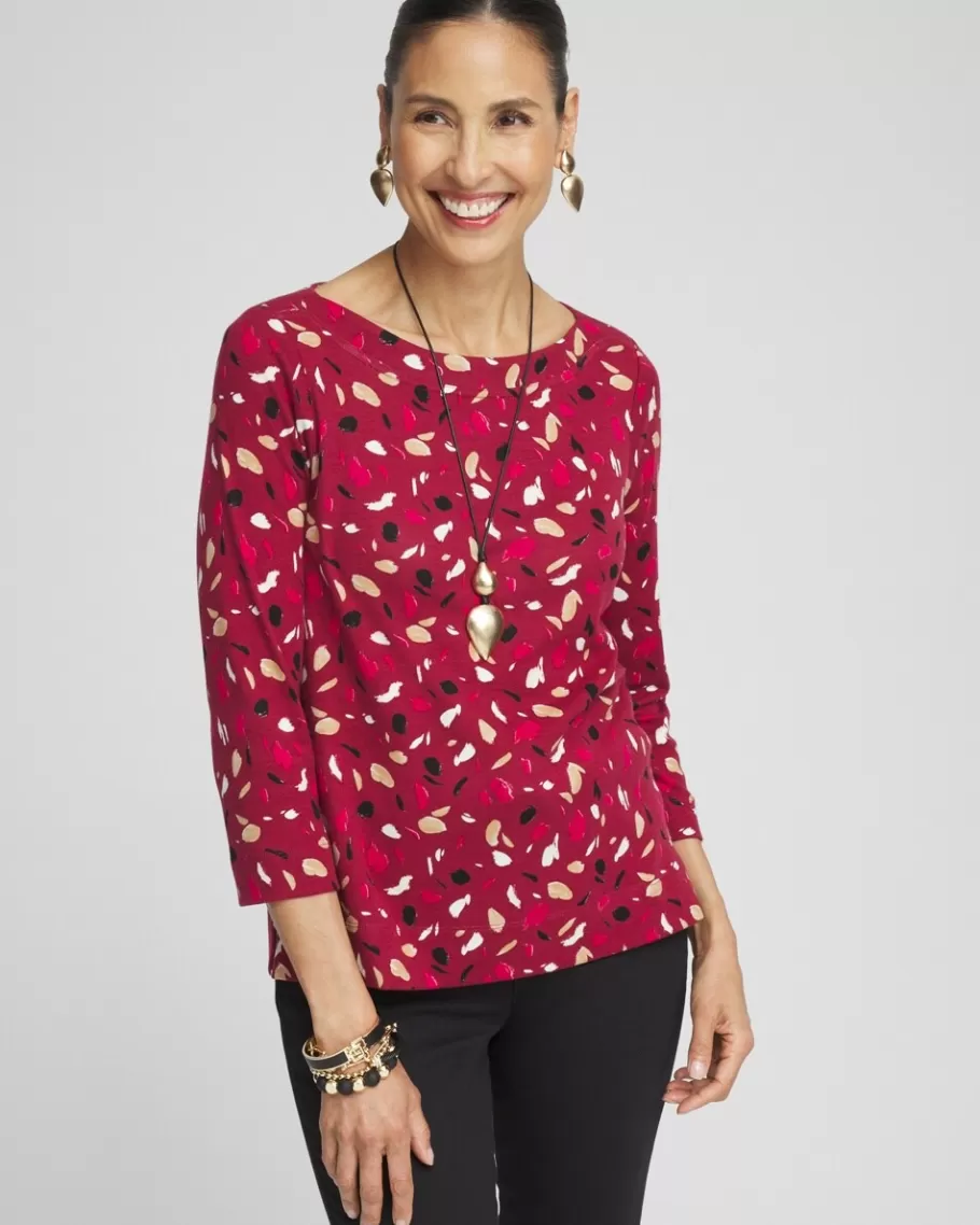 Chico's Spots 3/4 Sleeve Tee