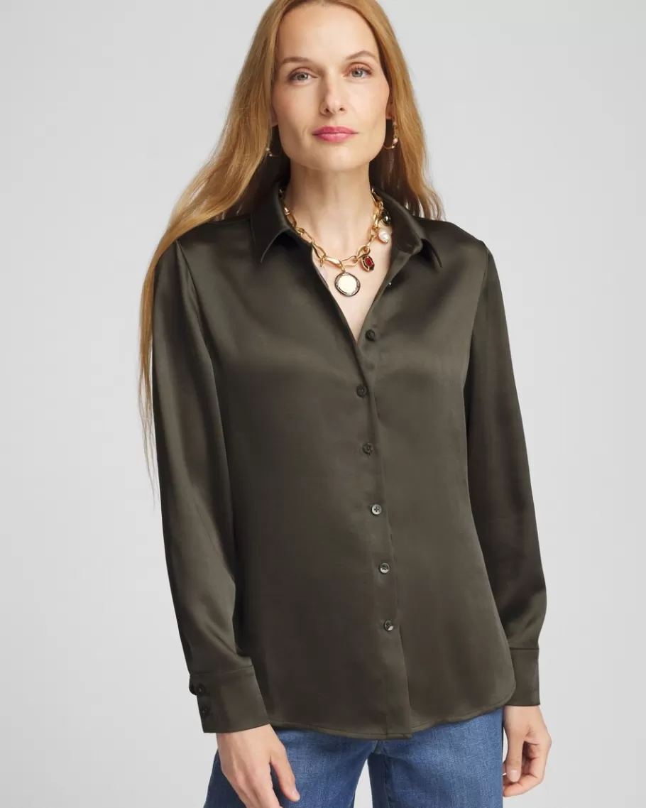 Chico's Stretch Satin Blouse