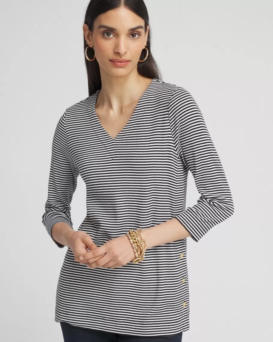 Chico's Stripe V-neck Tunic