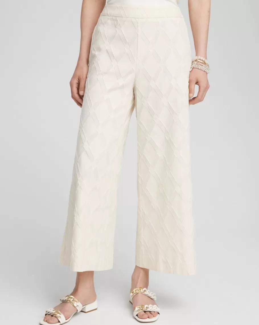 Chico's Textured Wide Leg Cropped Pants