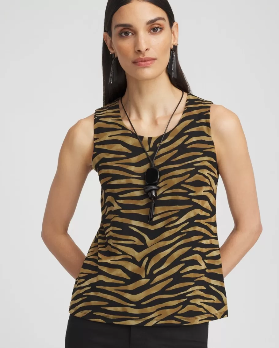 Chico's Tiger Print Mesh Tank