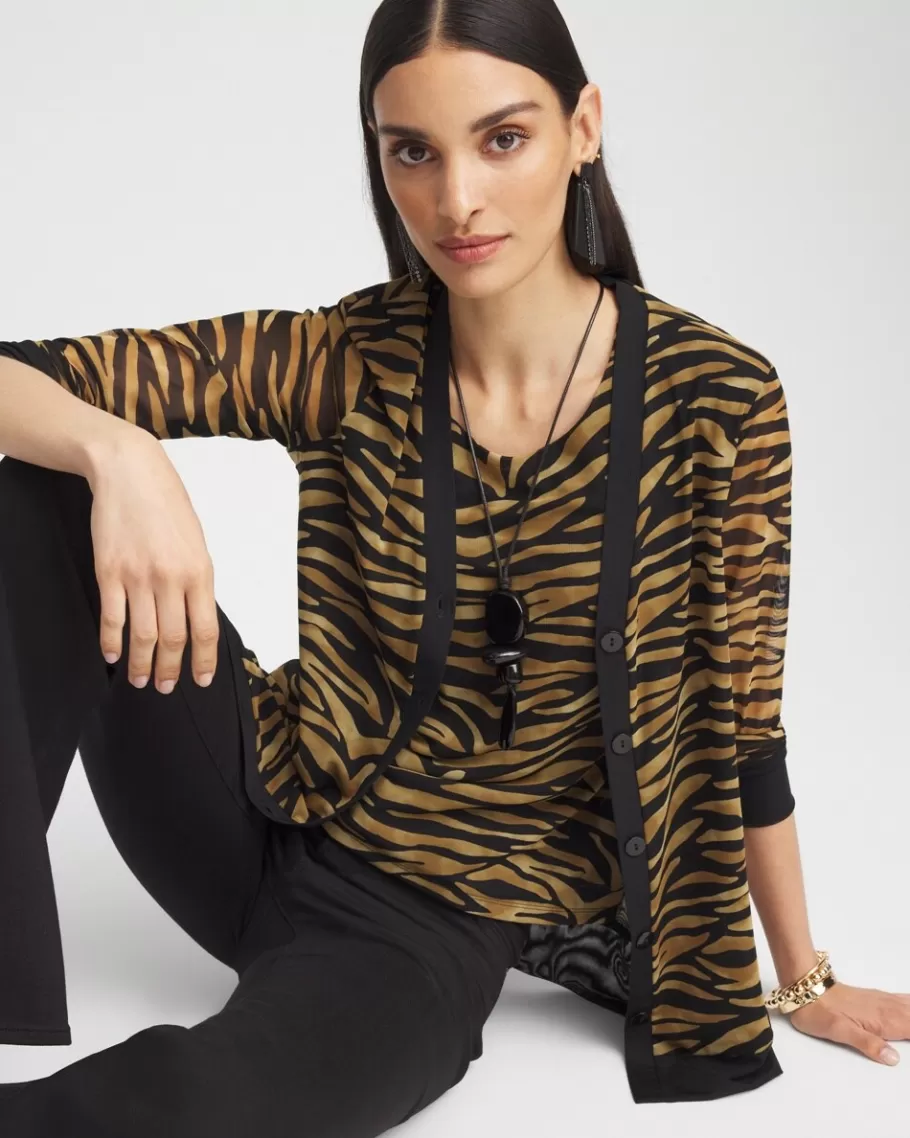 Chico's Tiger Print Mesh Tank