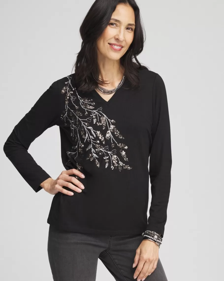 Chico's Touch Of Cool™ Embellished Layering Tee