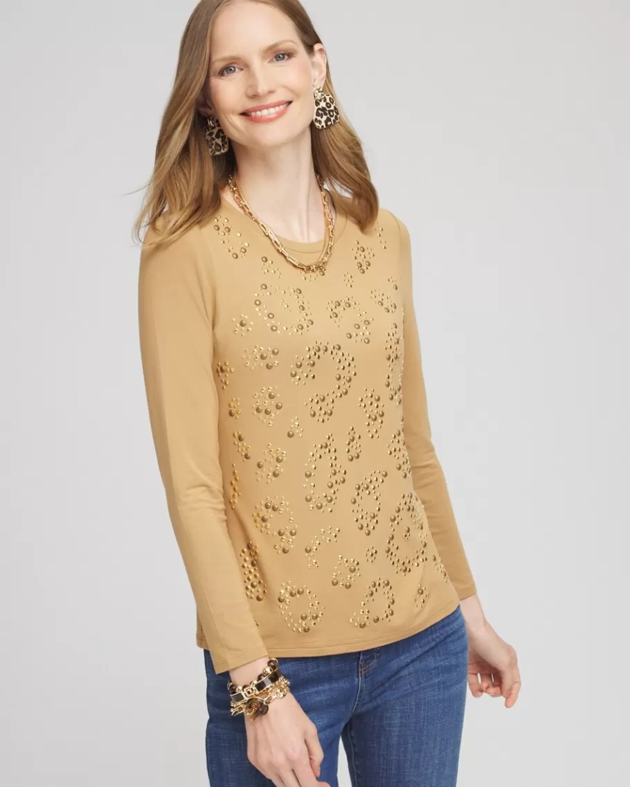 Chico's Touch Of Cool™ Embellished Leopard Layering Tee