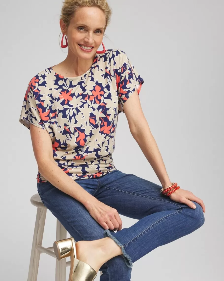 Chico's Touch Of Cool™ Floral Banded Hem Top