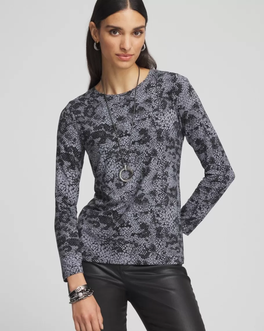 Chico's Touch Of Cool™ Snake Print Layering Tee