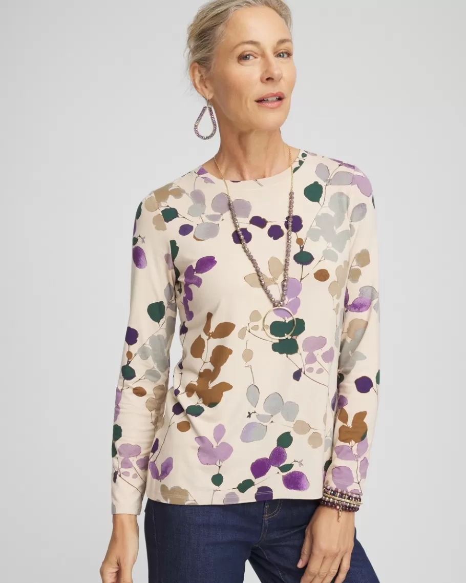 Chico's Touch Of Cool™ Sprig Dot Long Sleeve Layering Tee