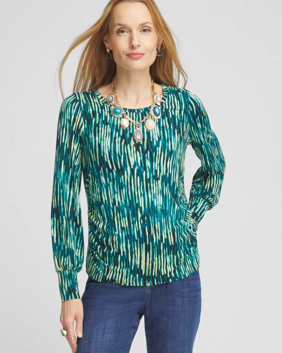 Chico's Touch Of Cool™ Stripes Shirred Top