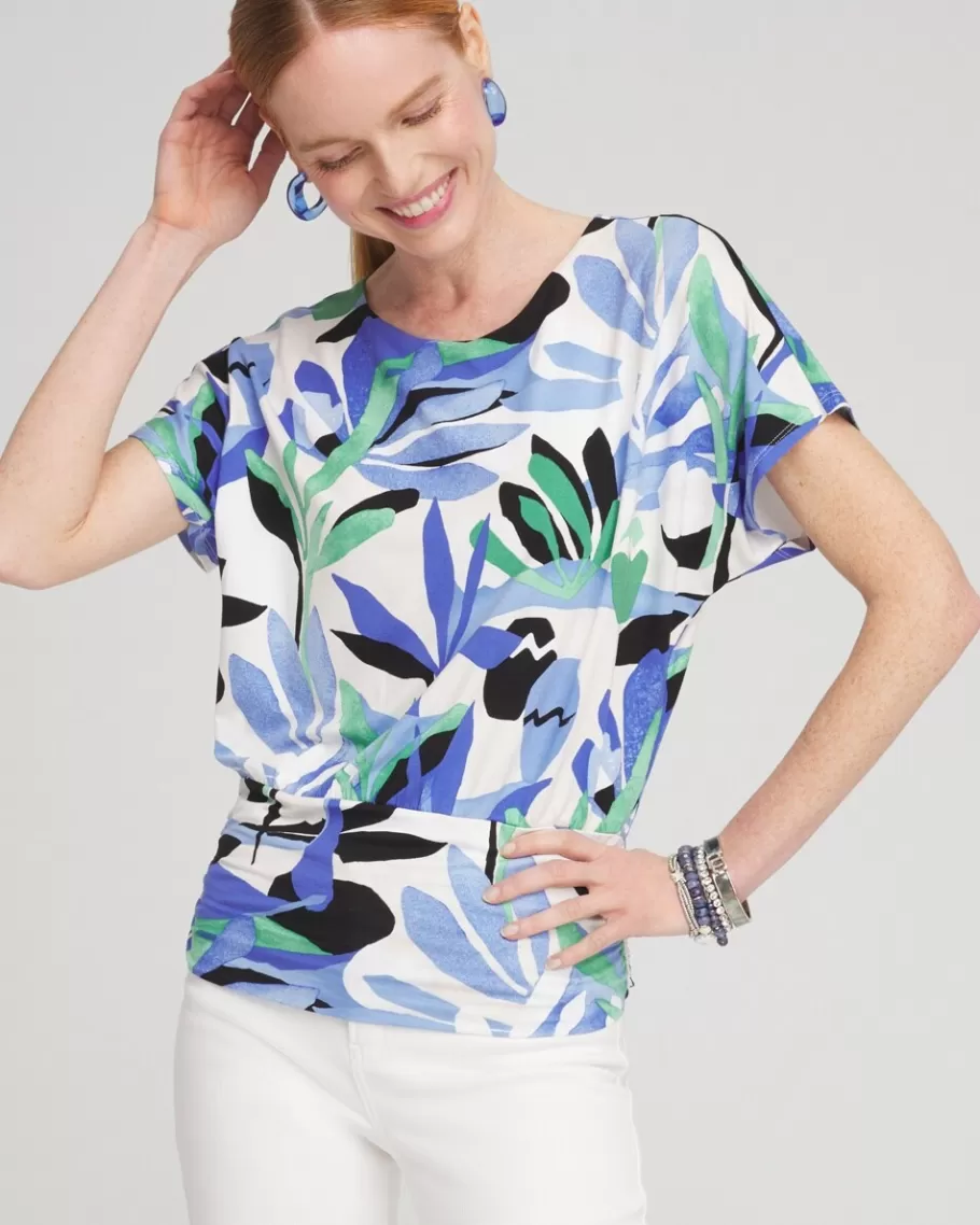 Chico's Touch Of Cool™ Tropics Ruched Banded Hem Top