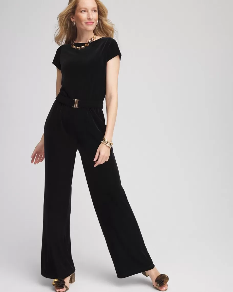 Chico's Travelers™ Belted Velvet Jumpsuit