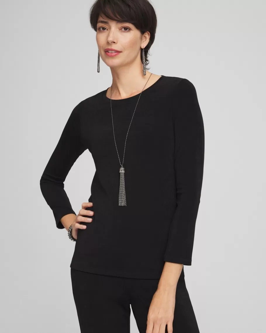 Chico's Travelers Bracelet Sleeve Layering Top