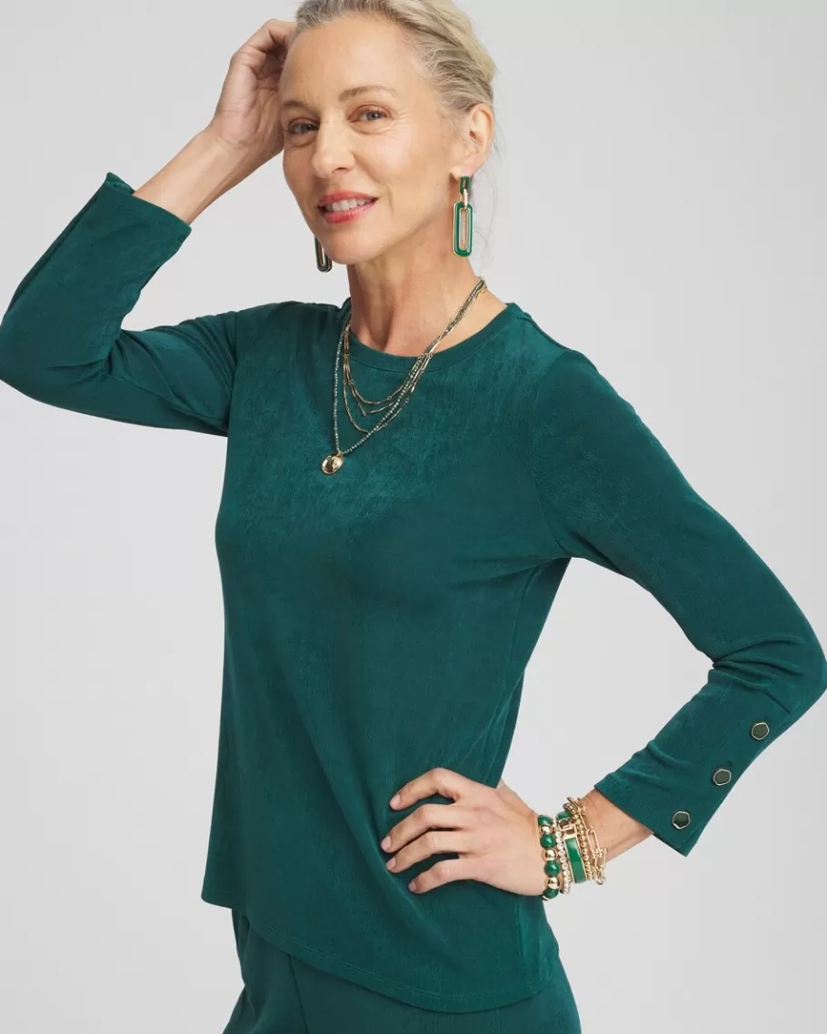 Chico's Travelers™ Button Sleeve Layering Top