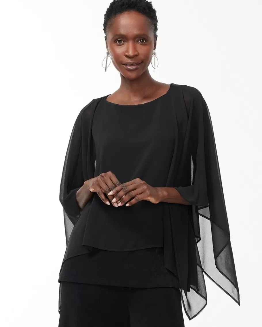 Chico's Travelers Chiffon Layered Top