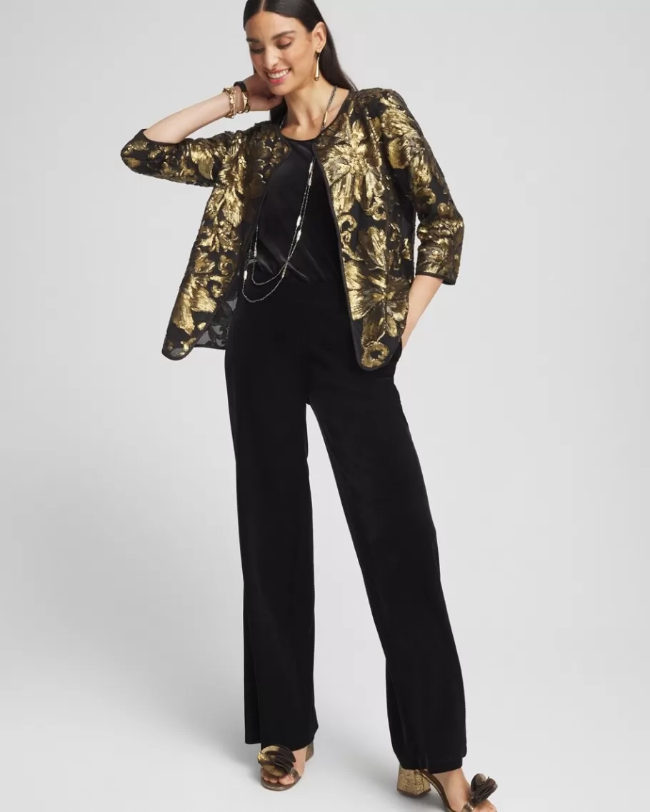 Chico's Travelers™ Collection Embroidered Sequin Jacket