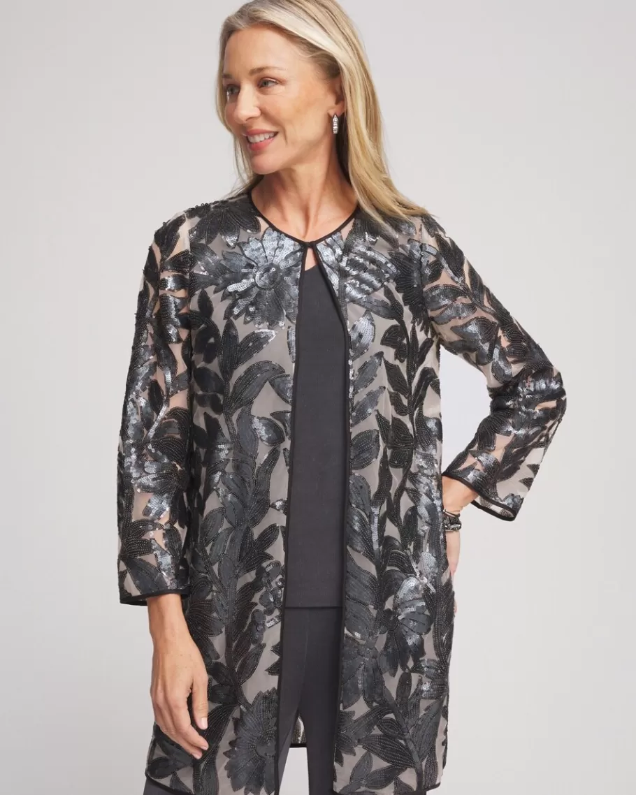 Chico's Travelers™ Collection Lace Sequin Jacket