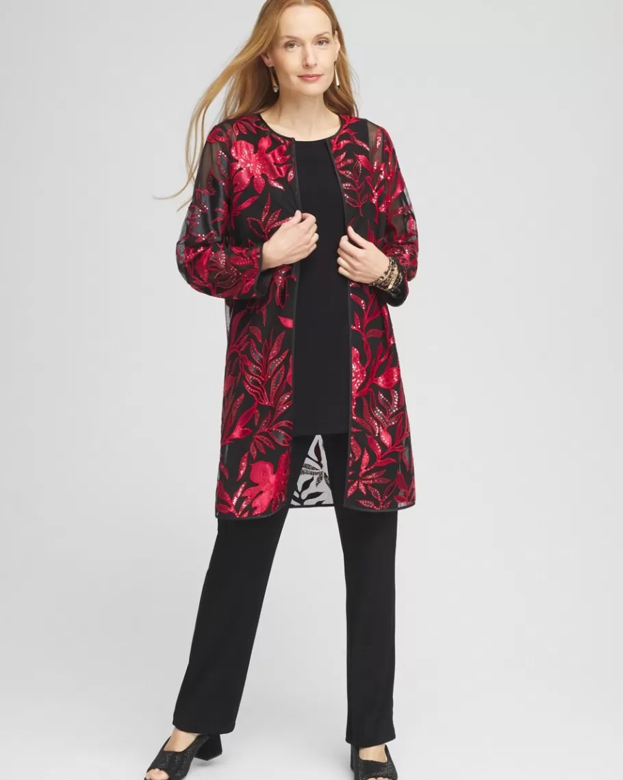 Chico's Travelers™ Collection Leaf Embroidered Jacket