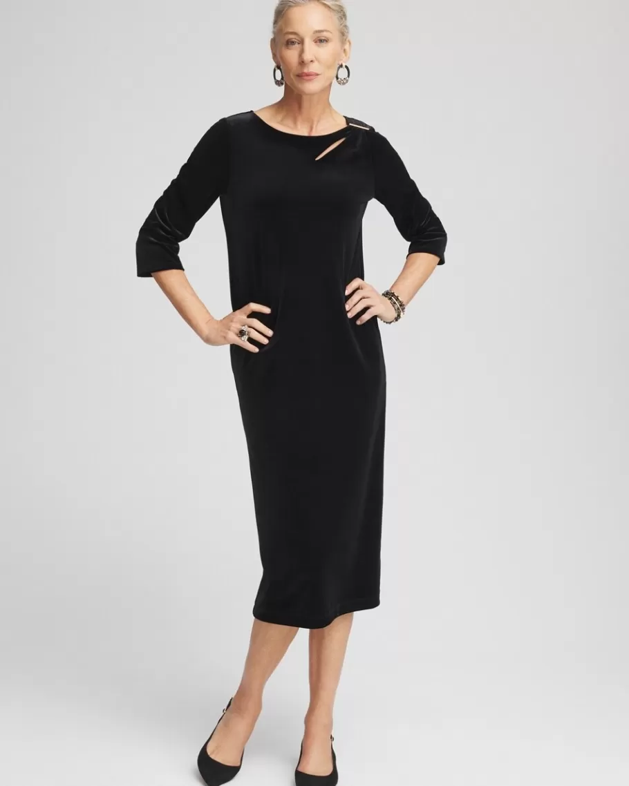 Chico's Travelers™ Collection Velvet Midi Dress