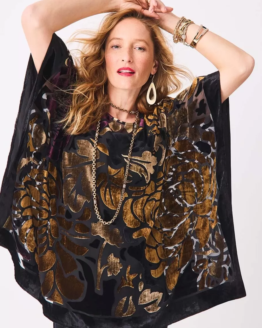 Chico's Travelers™ Collection Velvet Print Poncho