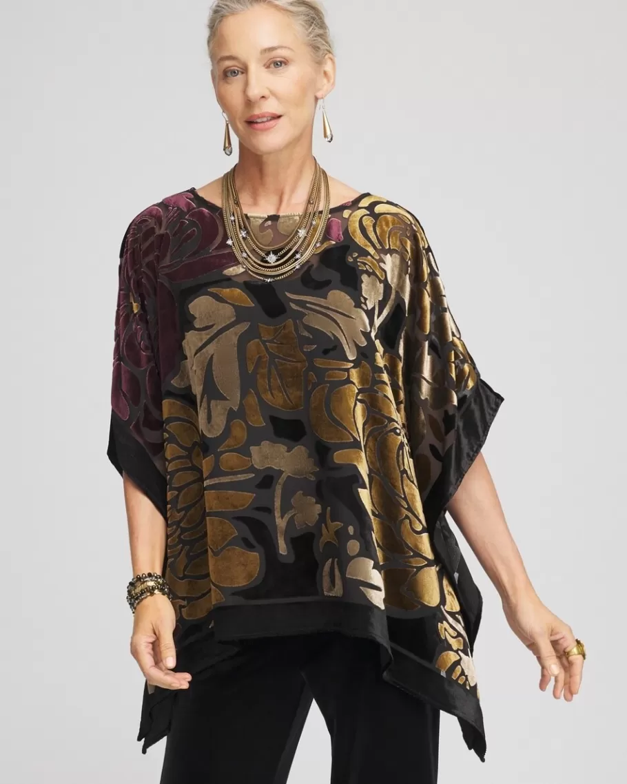 Chico's Travelers™ Collection Velvet Print Poncho