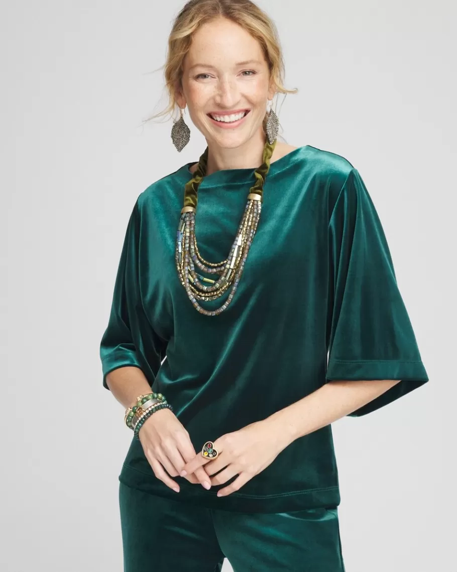 Chico's Travelers Collection Velvet Top