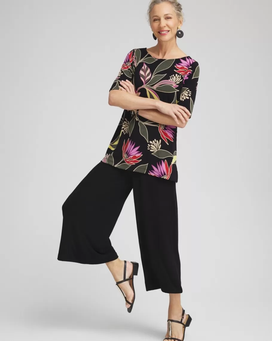 Chico's Travelers™ Floral Boat Neck Top