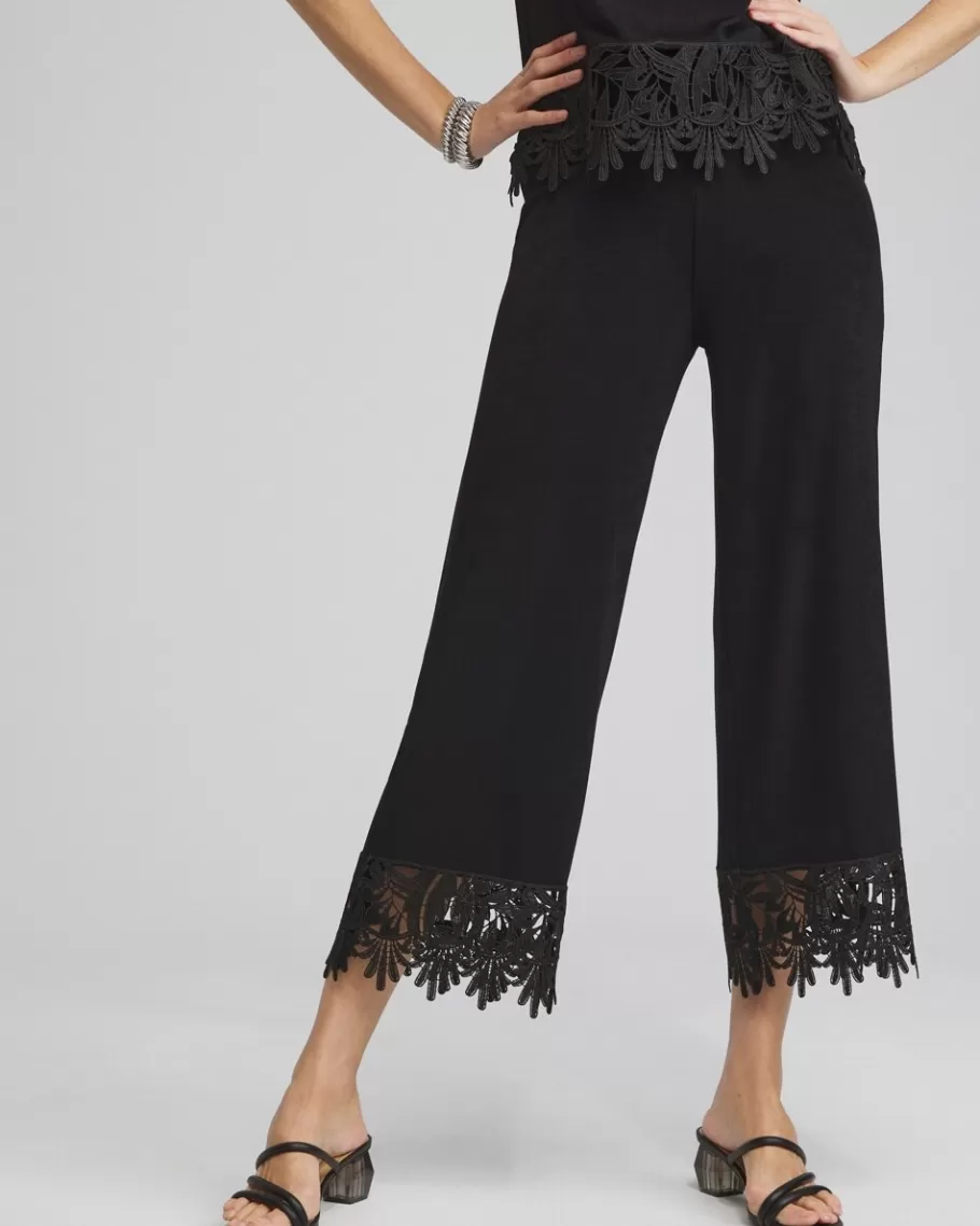 Chico's Travelers™ Lace Trim Cropped Pants