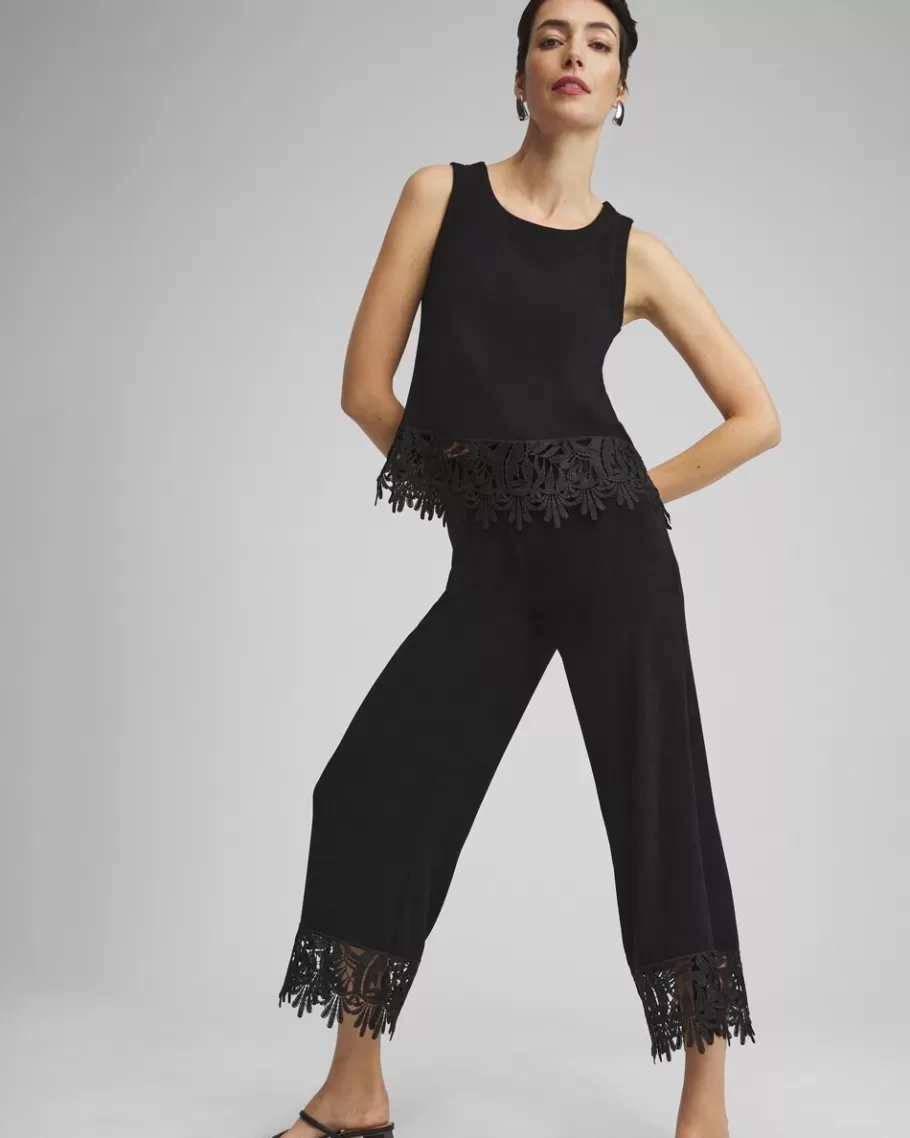 Chico's Travelers™ Lace Trim Cropped Pants