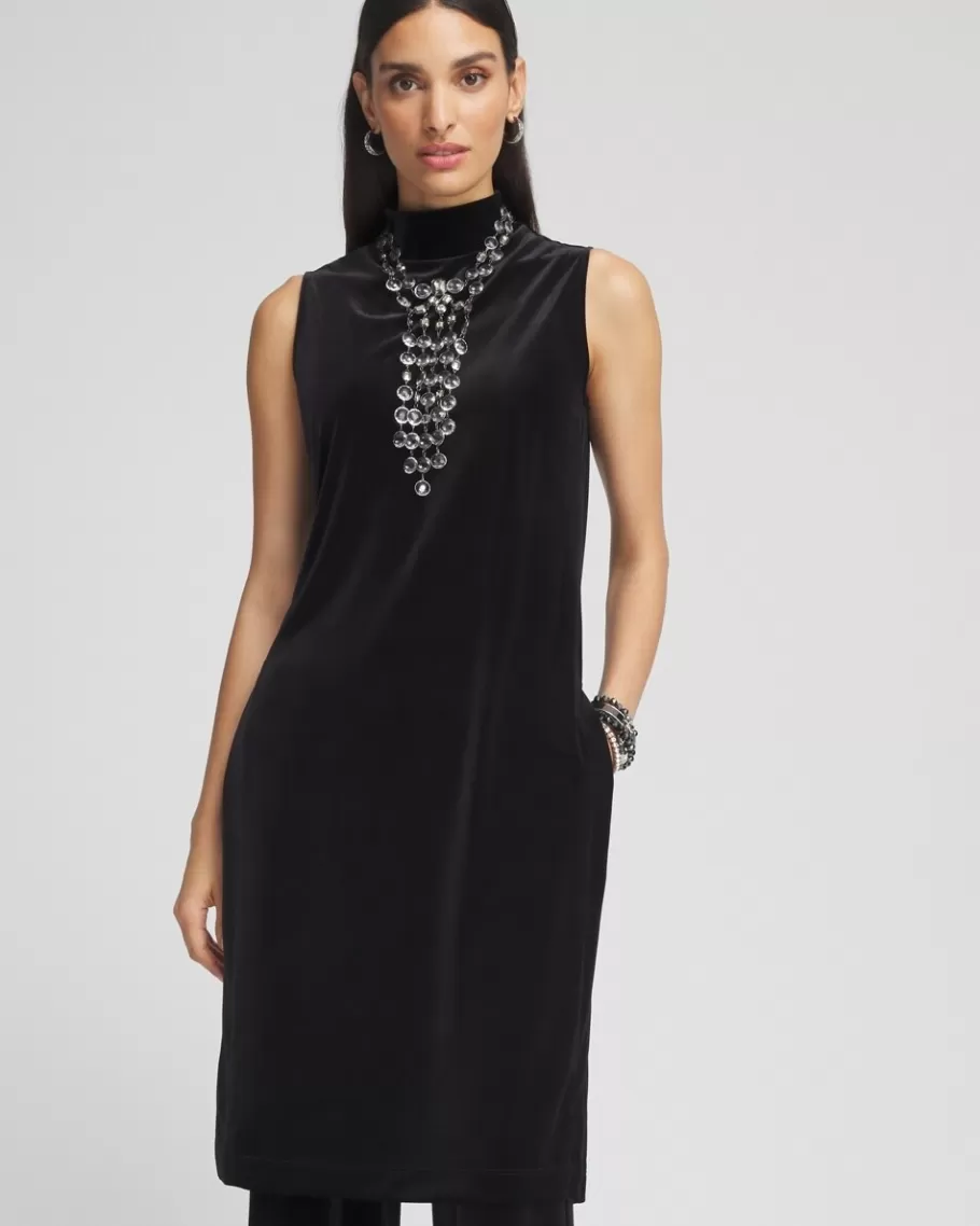 Chico's Travelers™ Maxi Mock-Neck Velvet Tunic