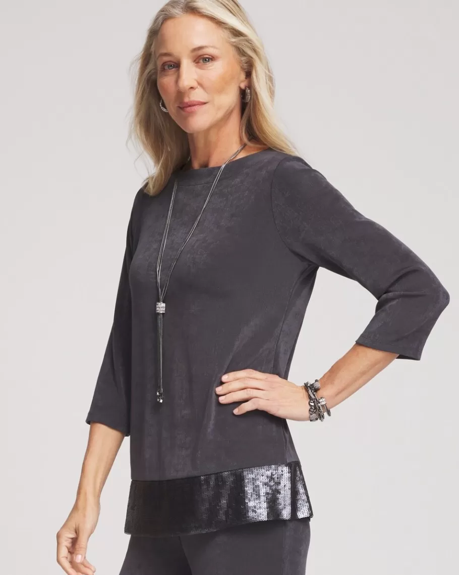 Chico's Travelers™ Sequin Trim Tunic