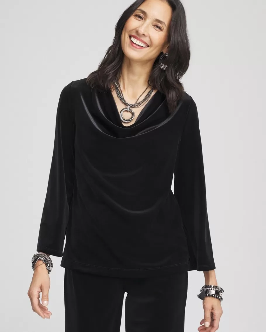 Chico's Travelers™ Velvet Cowlneck Top