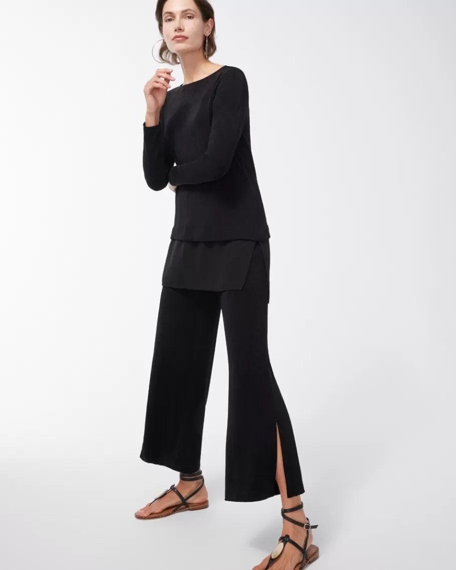 Chico's Travelers Wide Leg Side Slit Ankle Pants