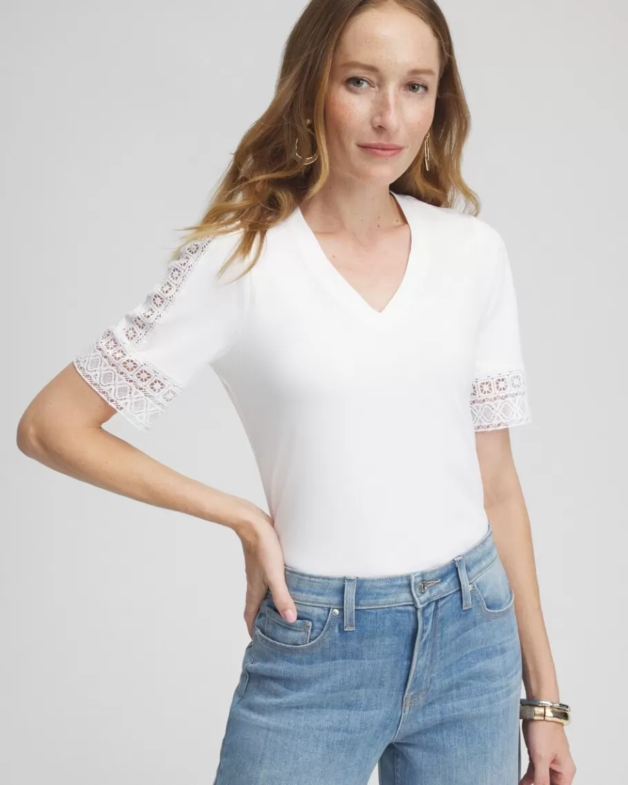 Chico's Trim Detail V-neck Tee