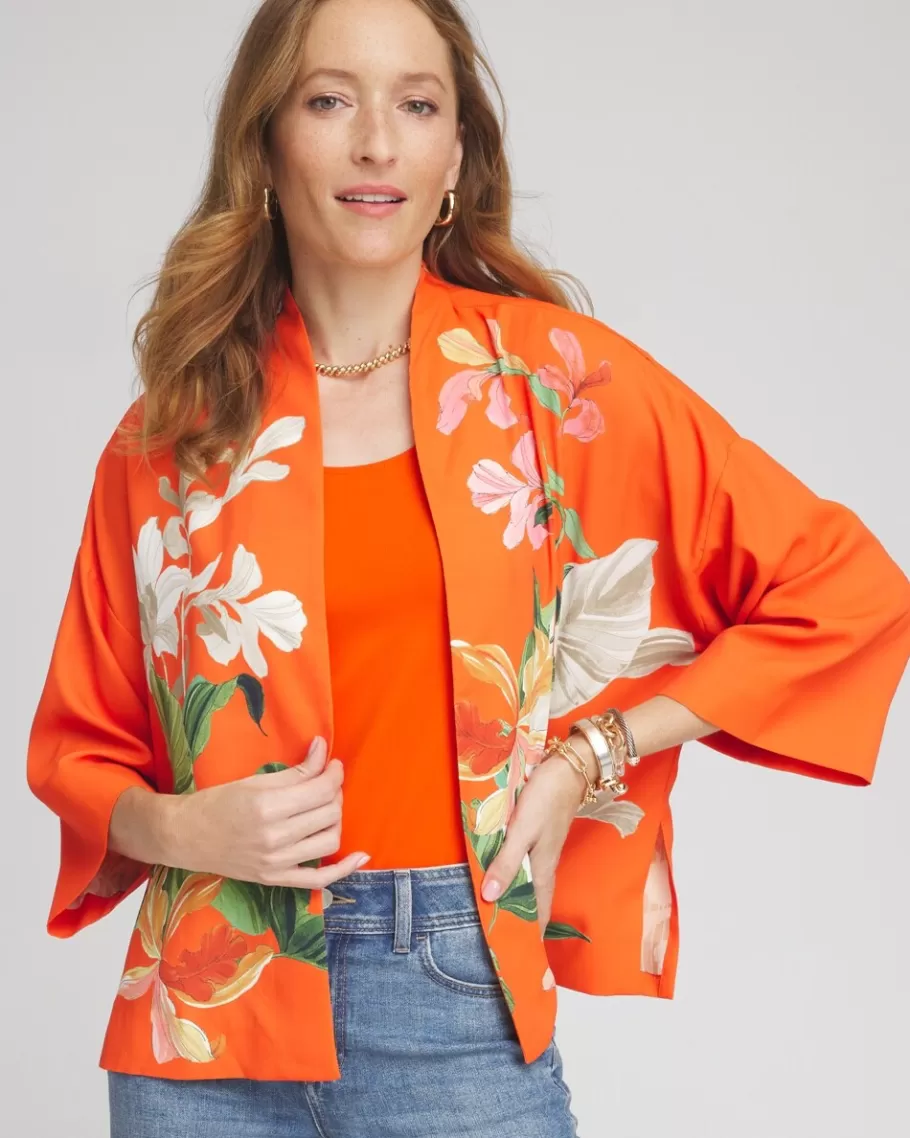 Chico's Tropical Floral Kimono