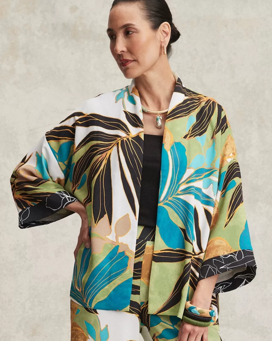 Chico's Tropical Palms Kimono