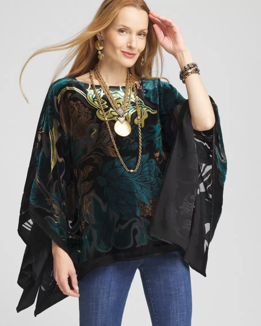 Chico's Velvet Burnout Poncho