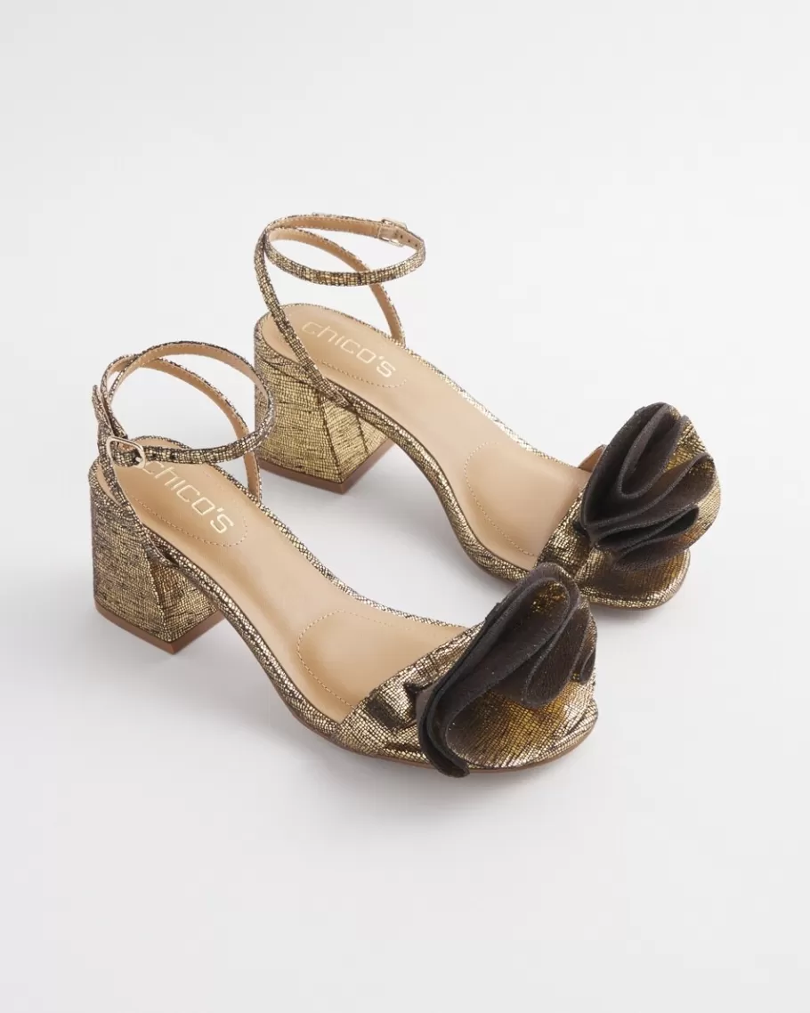 Chico's Venus Foiled Reptile Print Block Heels