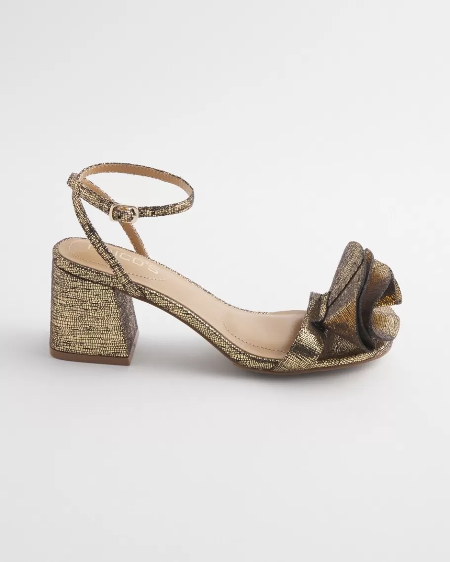 Chico's Venus Foiled Reptile Print Block Heels