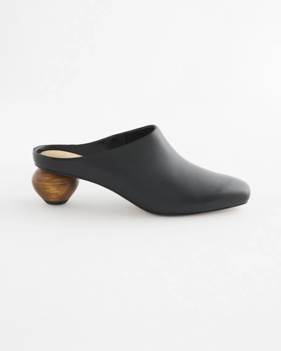 Chico's Wood Heel Leather Mule