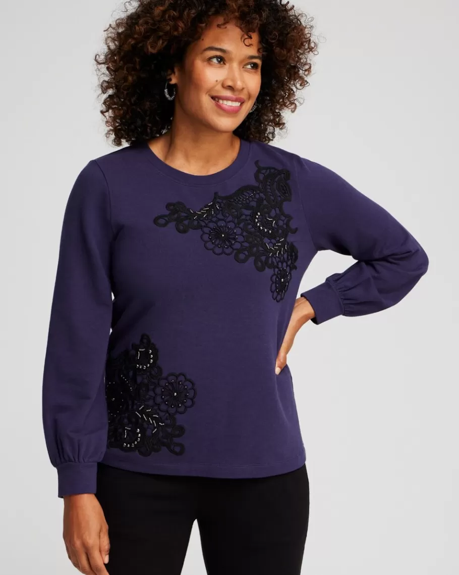 Chico's Zenergy® French Terry Applique Sweatshirt