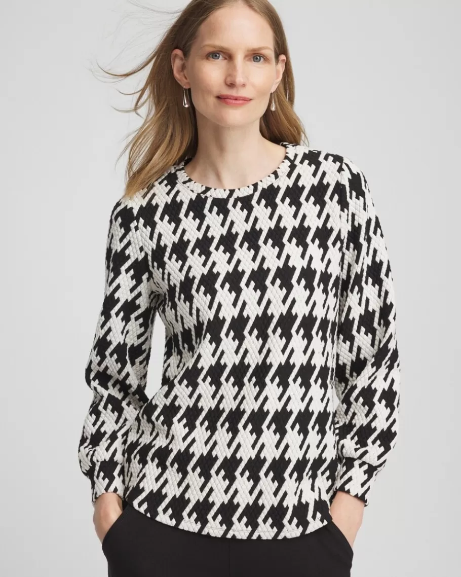 Chico's Zenergy® Houndstooth Long-Sleeve Top