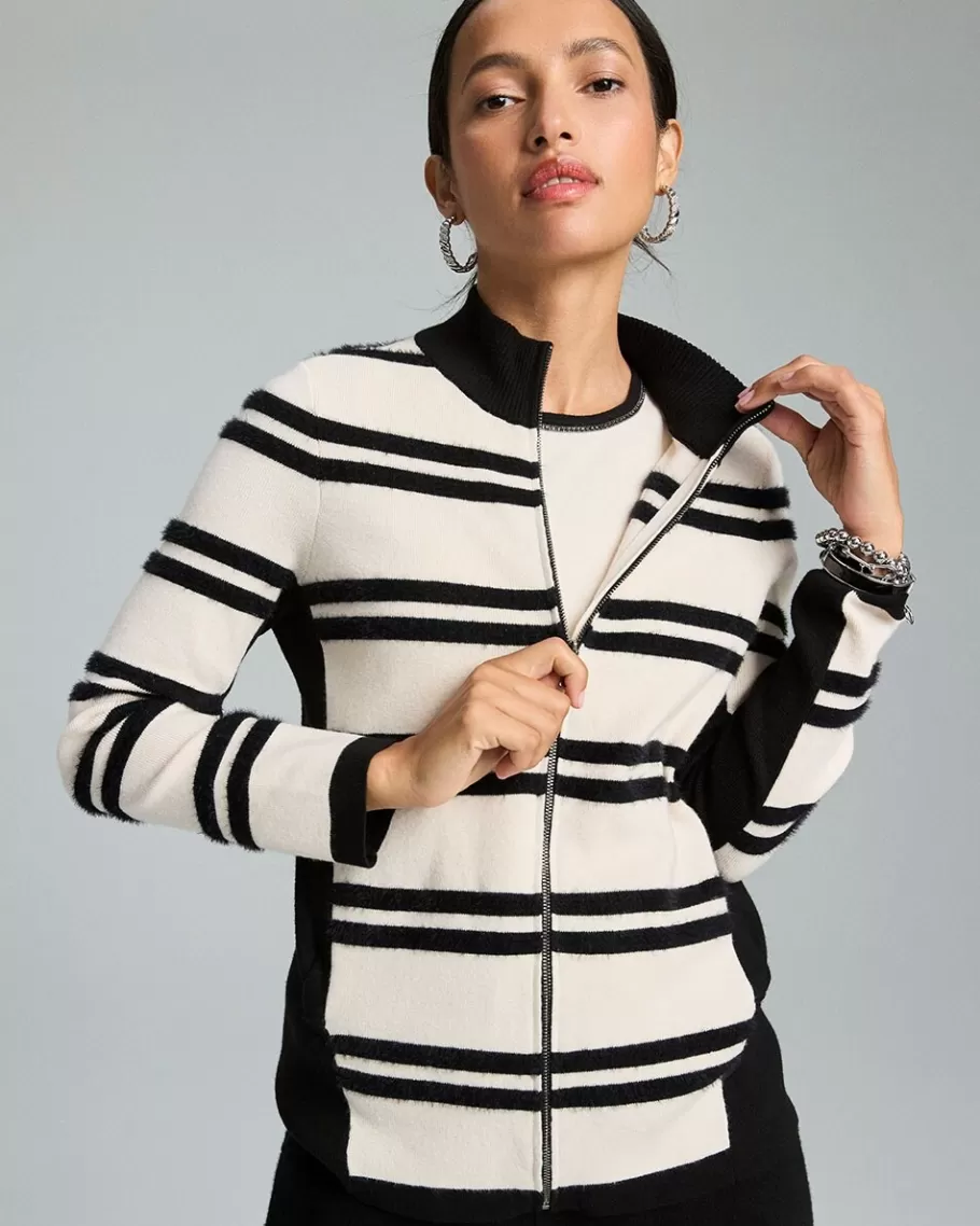 Chico's Zenergy® Luxe Cashmere Blend Striped Cardigan